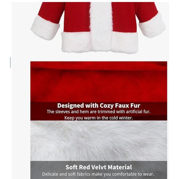 Men's Deluxe Santa Suit 11pc. Velvet Adult  LARGE - Picture 4 of 6